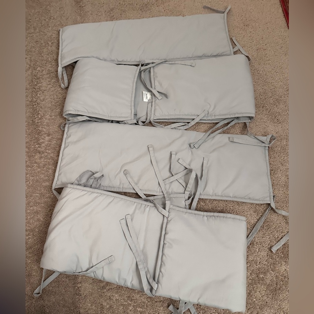 Gray Crib Bumper Set